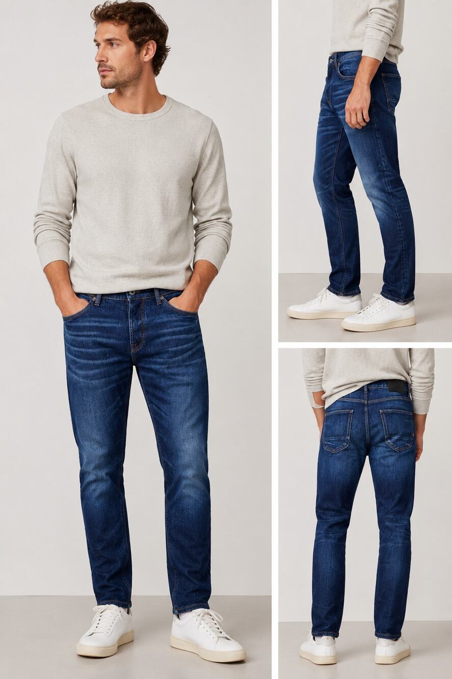 Scotch & Soda Amsterdam Blauw Men's Stump Slim Tapered Stretch Denim Jeans 30/32